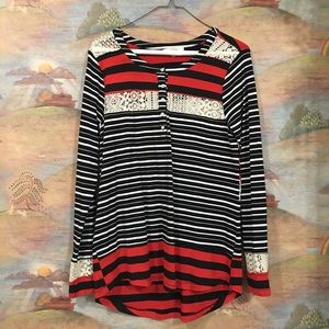 Corded Lace Stripe Shirt
